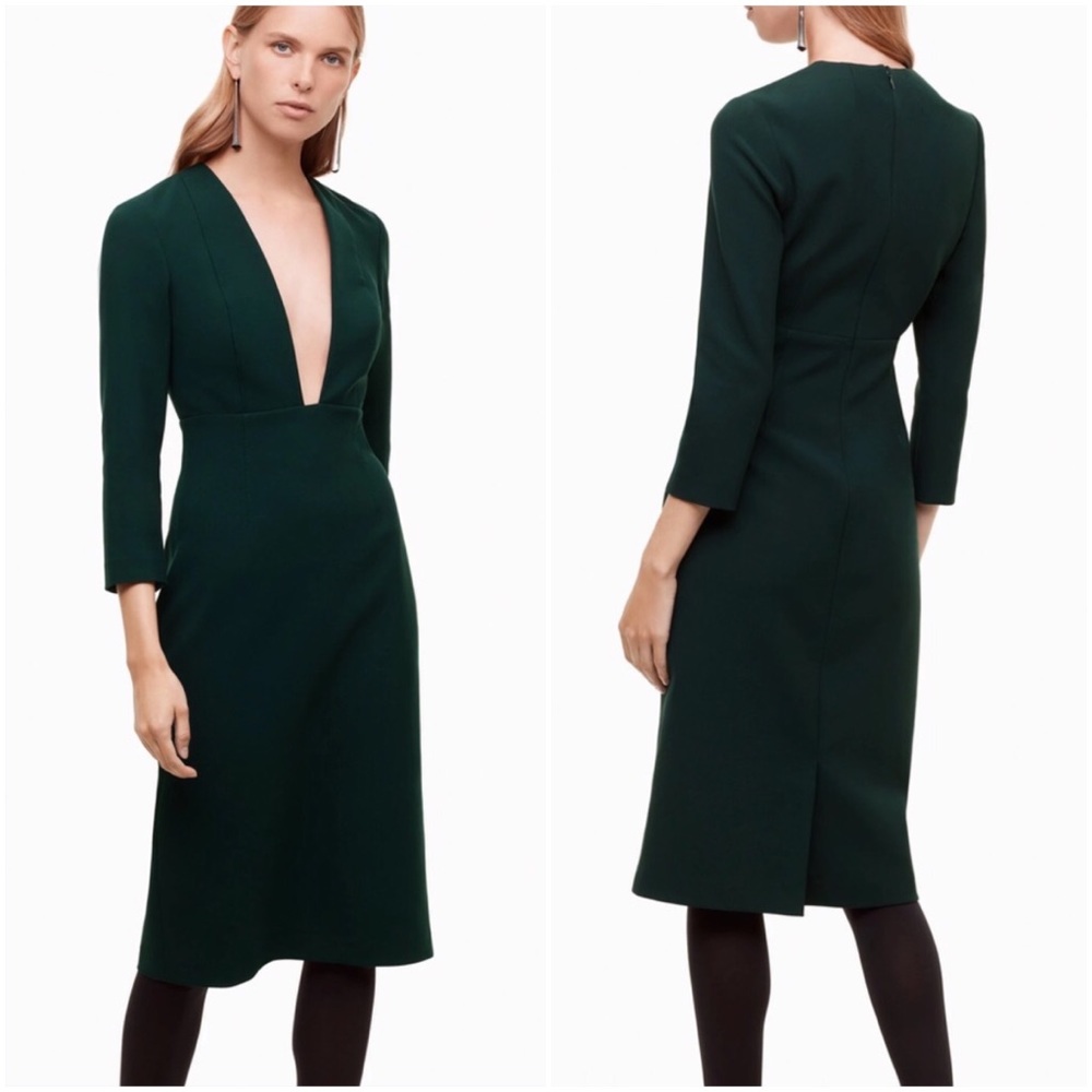 Aritzia Deep Green Midi Dress